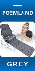 Extra Thick Large Bath Pillow with Neck,Back,Head Support for Bathtub, Spa, Soaking Gray(19''x15'')