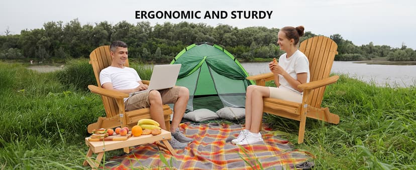 VINGLI Folding Adirondack Chairs Set of 4 Clearance Weather Resistant/Lawn Cheap Fire Pit Highwood Lounge Chairs-Patio Furniture Sets for Campfire, Bonfire