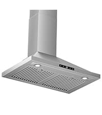 Wall Mount Range Hood 36 inch,Kitchen Vent Hoods 980 CFM Ducted/Ductless Range Hood,with Gesture Sensing & Touch Control Switch Panel, 3 Speed Exhaust Fan Permanent Filter