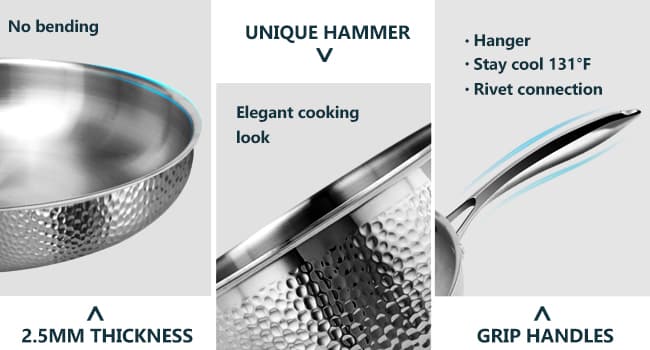 imarku Pots and Pans Set, 14PCS Kitchen Cookware Sets Tri-Ply Clad Stainless Steel with Hangered Handle and Lids, Suits Ceramic and Induction, Oven and Dishwasher Safe, Best Gifts for Women Man