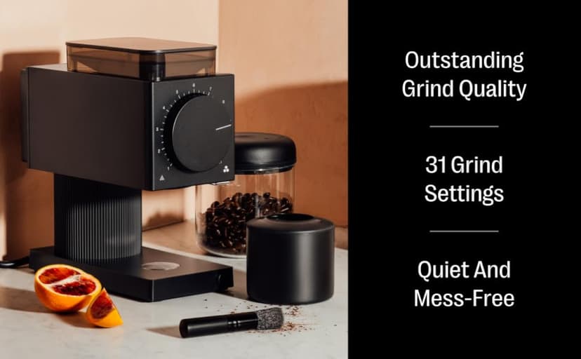 Fellow Gen 2 Ode Brew Grinder - Burr, Electric Coffee Bean Grinder with 31 Settings for Drip, French Press & Cold Brew - Small Footprint - Matte Black