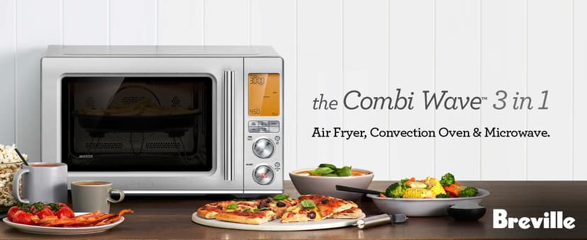 Breville BMO870BSS Combi Wave 3-in-1 Microwave, Air Fryer and Convection Oven, Brushed Stainless Steel