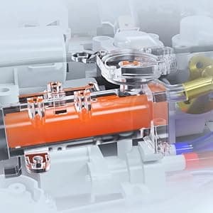 ALPHA BIDET iX Pure Bidet Toilet Seat in Elongated White | Ultra Low Profile | Endless Warm Water | Arced Stainless Steel Nozzle | Blue LED Nightlight | Dryer