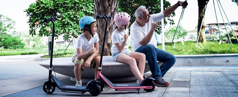 iScooter IK3/IK3Pro Electric Scooter for Kids Aged 6-12, LED Display, 3 Speeds, 3 Heights (IK3Pro), Magnetic Charging, 150W Motor, Colorful Lights