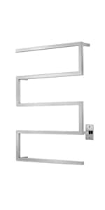 Towel Warmer Rack with 24hr Timer, Matte Black Heated Towel Rack for Bathroom, Plug-in/Hardwired, Wall Mounted 6-Bar Electric Towel Warmer with Temperature Control