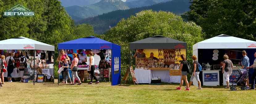 10x10 Pop Up Canopy with Sidewalls, Easy Up Canopy Tent, Heavy Duty Tents for Parties, One Person Set Up Event Tent, Grey