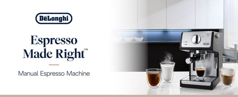 De'Longhi 15-Bar Pump Espresso Machine with Milk Frother & Temperature Control - Compact Home Barista Coffee Maker for Espresso, Latte, Cappuccino & Iced Coffee, Easy to Clean Design