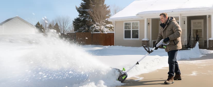 Cordless Snow Shovel, 13" Electric Snow Blower 20V, 4 Ah Battery 300lb/min Snow Removal, 19FT Throw Distance, Lightweight 12lb for Driveway/Steps/Patio/Sidewalk