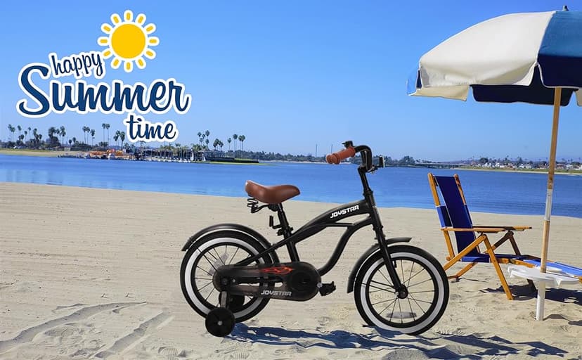 JOYSTAR 12 14 16 Inch Kids Cruiser Bike for Ages 2-7 Years Old Girls & Boys, Children's Bicycle with Training Wheels, Coaster Brake, Fenders & Adjustable Seat