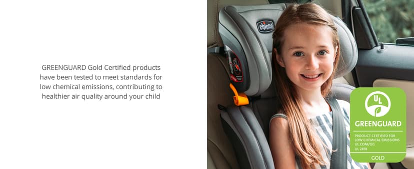 Chicco KidFit ClearTex Plus 2-in-1 Belt-Positioning Booster Car Seat, Backless and High Back Booster Seat, for Children Aged 4 Years and up and 40-100 lbs. | Drift/Grey