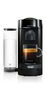 Nespresso Vertuo Plus Deluxe Coffee and Espresso Maker by De'Longhi, Titan with Aeroccino Milk Frother, 110 Volts