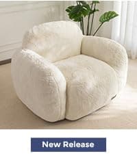 MAXYOYO Giant Bean Bag Chair, Oversized Bean Bag Couch for Adults and Kids, Faux Fur Shell-Shaped Large Chair with Filler, Stuffed Big Accent Sofa Lounge Floor Sofa for Gaming, Reading, Beige