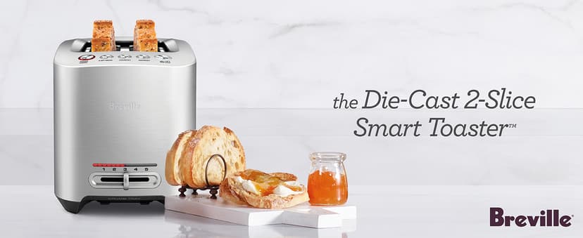 Breville Die-Cast Smart Toaster, 2-Slice, Brushed Stainless Steel