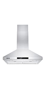 CIARRA Range Hood 30 inch 760m3/h Ductless Stove Hood Vent for Kitchen in Stainless Steel, Ducted and Ductless Convertible