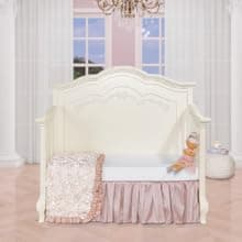 Evolur Aurora 5-in-1 Convertible Crib in Dusty Rose, Greenguard Gold Certified, Features 3 Mattress Height Settings, Sturdy and Spacious Baby Crib, Wooden Furniture