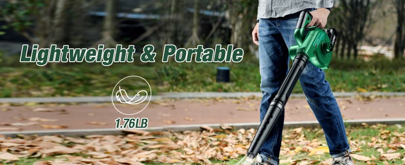 K I M O. Cordless Leaf Blower Vacuum Combo 4 in 1, 3 Nozzles &3 Modes for Inflation & Deflation, Extended Tube & Variable Speed, 20000RPM 150MPH, 2x2000mAh Battery Powered Leaf Blowers for Lawn Care