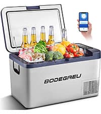 BODEGACOOLER 12V Portable Refrigerator, 42Quart (40L) Dual Zone Car Refrigerator, RV Car Fridge APP Control, -4℉-68℉Portable Freezer 12/24V DC 100-240V AC for Outdoor Camping Travel Vehicles Home Use