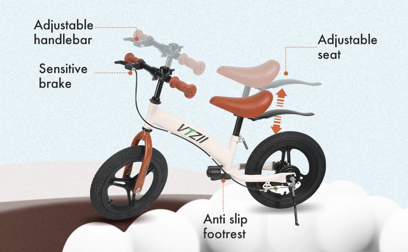 Balance Bike 2 in 1 with Pedals Brake Training Wheels Kickstand Pneumatic tyre,for Kids 2-7 Years Old,Kids Bike 12 14 16 inch