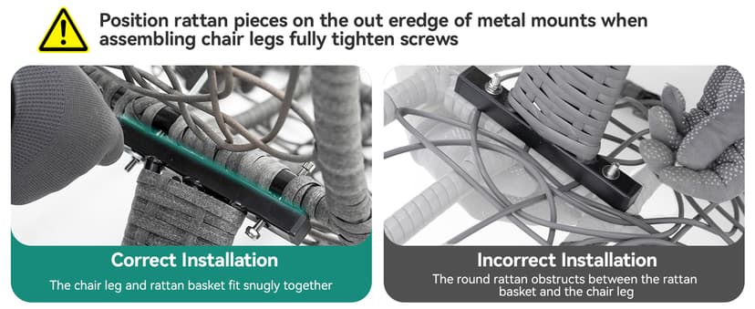 YITAHOME Wicker Rocking Egg Chair, Outdoor Patio Rocking Chair with 5.9in Thick Cushion, 250lb Capacity, Anti-Slip, All-Weather Resilient Egg Lounger Chair for Indoor & Outdoor, Grey(1 Pack only)