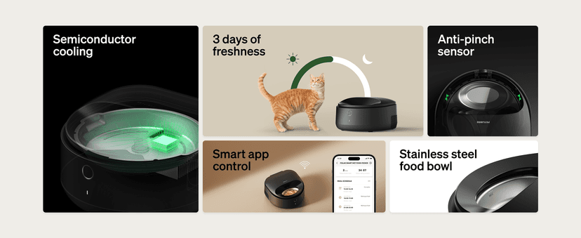 PETLIBRO Automatic Cat Feeder Wet Food with Stainless Steel Bowl, Refrigerated Auto Cat Feeder with Semiconductor Cooling, 3 Fresh Meals for 3 Days, App-Controlled Pet Food Dispenser, Easy to Clean