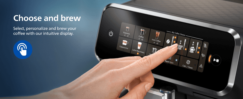 PHILIPS Series 3300 Fully Automatic Espresso Coffee Machine - 6 Hot & Iced Drinks, LatteGo Milk System, 40% Quieter SilentBrew, Ceramic Grinder, Aquaclean Filter, Glossy Black (EP3341/50)