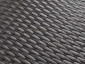 Vongrasig 5 Piece Patio Furniture Sets, All-Weather Brown PE Wicker Outdoor Couch Sectional Set, Small Conversation Set for Garden/Patio w/Ottoman, Glass Table, Red Pillow, Beige