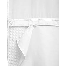 N&Y HOME Waffle Weave Shower Curtain with Snap-in Fabric Liner & Hooks Set - Hotel Style Cream Shower Curtain for Bathroom, Water-Repellent & Washable, Mesh Top Window - 71x72, Cream