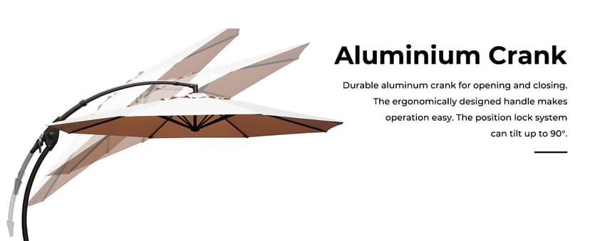 Grand patio 11FT Cantilever Umbrella with Base Outdoor Large Round Aluminum Offset Umbrella for Patio Garden Backyard (Champagne, 11 FT)