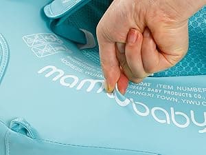 Mambobaby Baby Swim Float with Canopy Non-Inflatable Infant Pool Float with Tail 3-24 Months Avoid Flip Solid Skin-Friendly Material for Toddler Boys Girls