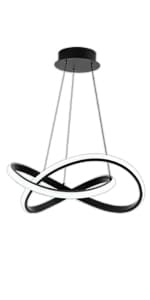 MAYNA Modern LED Pendant Light Fixture, Contemporary LED Chandelier with Irregular Ring Lights, Adjustable Modern Chandeliers for Dining Room Kitchen Entryway Living Room Bedroom, 6000K Daylight