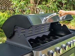 Sophia & William 6-Burner Propane Gas BBQ Grill with Side Burner & Porcelain-Enameled Cast Iron Grates, Stainless Steel Barbecue Grills Outdoor Cooking for Outside, 665 SQ.IN. Cooking Area, 65,800BTU