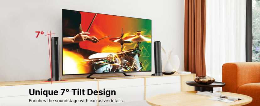 ULTIMEA 4.1ch Sound Bar for Smart TV with Dolby Atmos, 2-in-1 Bluetooth 5.3 Soundbar with Subwoofer, 280W Peak Power, 3 EQ Modes TV Soundbar, Bass Adjustable, HDMI eARC, Apollo S60, 2025 Upgraded