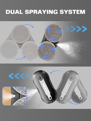 S6 Window Cleaner Robot with Leather Belt Dual Water Spray 3500Pa Houshold Window Cleaning Robot with AI Path Planning Low Noise Glass Cleaning Robot for Frame/Frameless Glass