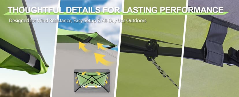 EAGLE PEAK 13x13 Straight Leg Pop Up Canopy Tent Instant Outdoor Canopy Easy Single Person Set up Folding Shelter w/Auto Extending Eaves 169 Square Feet of Shade (Light Blue)