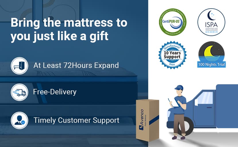 Avenco Hybrid Mattress in a Box Full, 12 Inch Pocket Spring and Gel Memory Foam Mattress for Full Size Bed, Medium Firm, Edge Support, CertiPUR-US Certified