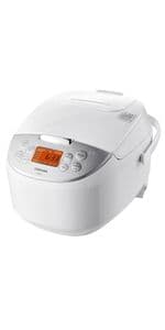TOSHIBA Rice Cooker 6 Cup Uncooked – Japanese Rice Cooker with Fuzzy Logic Technology, 7 Cooking Functions, Digital Display, 2 Delay Timers and Auto Keep Warm, Non-Stick Inner Pot, White