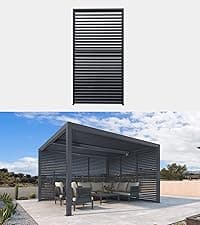 PURPLE LEAF 14' x 24' Louvered Pergola 94AS Modern Oversize Aluminum Gazebo with Adjustable Roof for Patio Deck Backyard Plus Size Gray Pergola