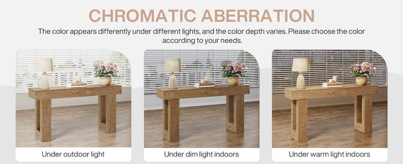 Tribesigns 63-Inch Long Console Table, Wooden Rectangular Sofa Table Behind The Couch, Farmhouse Entryway Table for Entrance, Hallway, Living Room (Natural)