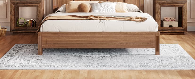 Tribesigns Rustic Wood End Table, 2 Tiered Square Side Table with Storage Shelf, Industrial Sofa Side Table for Living Room, Entrance (Rustic Brown) (1)