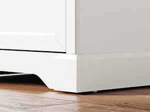 55'' Farmhouse Executive Desk with Drawers, Computer Desk with File Cabinet and Side Bookshelf, Writing Gaming Desk with Monitor Stand & Charging Station, White and Walnut