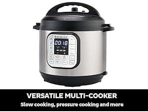 Instant Pot Duo 7-in-1 Electric Pressure Cooker, Slow Cooker, Rice Cooker, Steamer, Sauté, Yogurt Maker, Warmer & Sterilizer, Includes App With Over 800 Recipes, Stainless Steel, 6 Quart