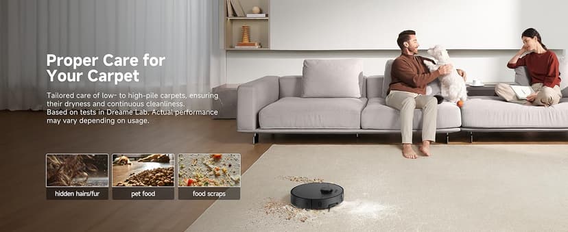 DREAME X40 Ultra Robotic Vacuum with Removable & Liftable Mop, 12,000Pa Suction, Side Brush Extensive Cleaning, 158°F Mop & Washboard Self Cleaning, Auto-Empty, Auto Refill, liftable Brushes