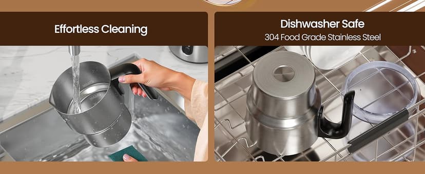 Electric Milk Frother and Steamer 4-in-1, 16.9oz/500ml Large Capacity, Frother for Coffee with Warm/Cold Foam, Warm Milk & Hot Chocolate for Latte, Cappuccino
