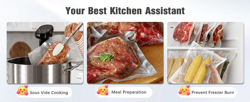 230 Watts Vacuum Sealer for Food, Commercial Vacuum Sealer Machine with Double Heat Seal, Easy Lock Handle, 12 Functions, Bags Storage,Build-in Cutter, 1 Roll and 10 Pre-cut Bags, Progress Display