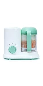 Babymoov Duo Meal Lite Food Maker - 4 in 1 Baby Food Processor with Steam Cooker, Blender, Baby Purees, Warmer and Defroster (Nutritionist Approved), Dark Grey