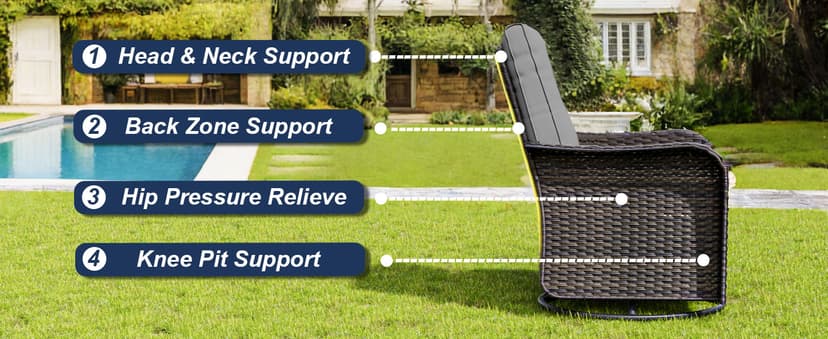 10 Pieces Patio Furniture Set with 2 Swivel Chairs Patio Furniture Outdoor Sectional Sofas with 55000 Gas Fire Pit Patio Conversation Set w/7 Cushions-Gary