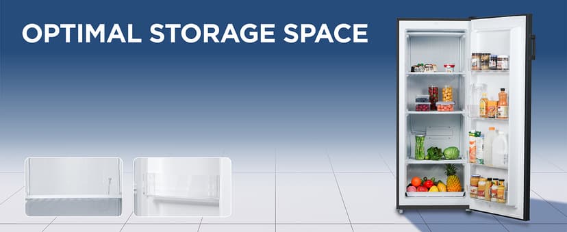 BLACK+DECKER 10 Cu. Ft. Upright Freezer, Stand Up Freezer with Mechanical Temperature Control, Freezer Upright with 3 Shelves and 4 Door Bins, Manual Defrost, R600a Refrigerant, BUF1000LB, Black