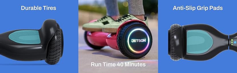 Jetson All Terrain Hoverboard with LED Lights, LED Light-up Wheels, Self-Balancing Hoverboard with Active Balance Technology, Ages 12+