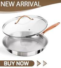 Whole Tri-ply 18/10 Stainless Steel Pot and Pan Set (10 Piece), Copper Pots and Pans Set with Stainless Steel Lid, Induction Cookware Set, Include Stock Pot, Saucepan, Frying Pan - Copper