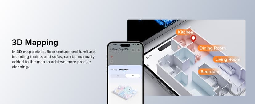 roborock Qrevo Edge S5A Robot Vacuum and Mop, 17,000Pa, Zero-Tangling, DuoDivide Main Brush, FlexiArm Side Brush, Hot Water Mop Washing & Self-Cleaning, Warm Air Drying, Self-Emptying, Black